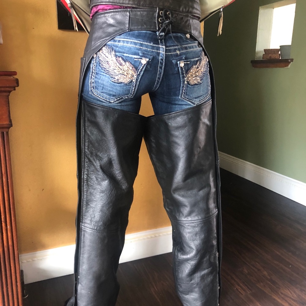 Fmc leather motorcycle riding chaps
